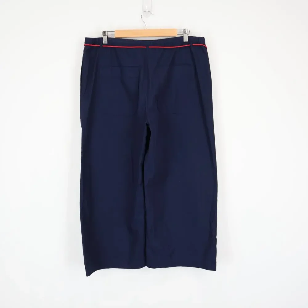 J.Crew Luna Utility Pant Navy Blue Removable Paracord Belt Size Large NWT